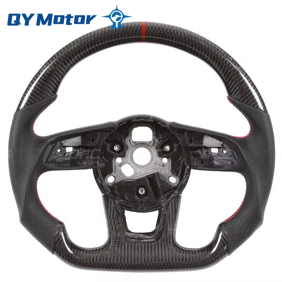 

Real Carbon Fiber Perforated Leather Steering Wheel For Audi RS3 RS4 RS5 A3 A4 B9 A5 S3 S4 S5 RS7 2017 -2021