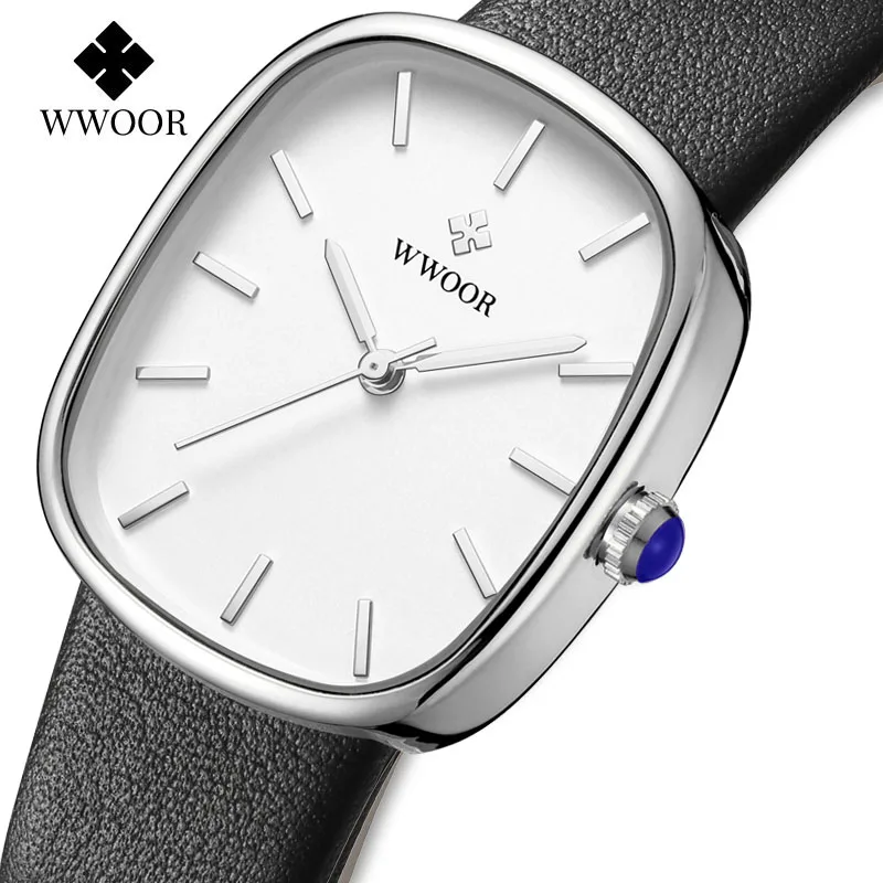 

WWOOR Reloj Mujer женские часы модные квадратные кожаные лучший бренд класса люкс кварцевые наручные часы повседневные элегантные часы для женщин подарок