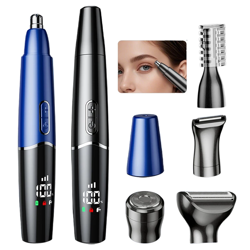 

Электрический триммер для волос в носу, триммер для бровей, чистка всего тела, мужская и женская машинка для стрижки волос, многофункциональный триммер «пять в одном»