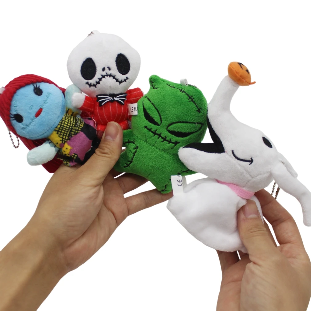 

4piece Halloween toys The Nightmare Before Christmas Jack Skellington Sally ZERO dog Oogie Boogie Halloween Plush pendant doll