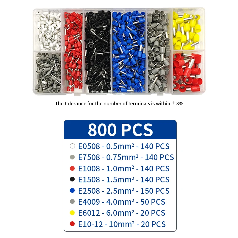 أدوات العقص الطويق الأكمام أنبوبي محطة سلك المكشكش كماشة مجموعات الكهربائية المنزلية 1200 قطعة محطة HSC8 6-4 6-6 #5