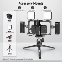 NEEWER PA009 Upgraded Phone Rig Vlogging Kit Video Stabilizer with Dual Handle Wireless Mic Clip For iPhone 15 14 Pro Max 13 Pro