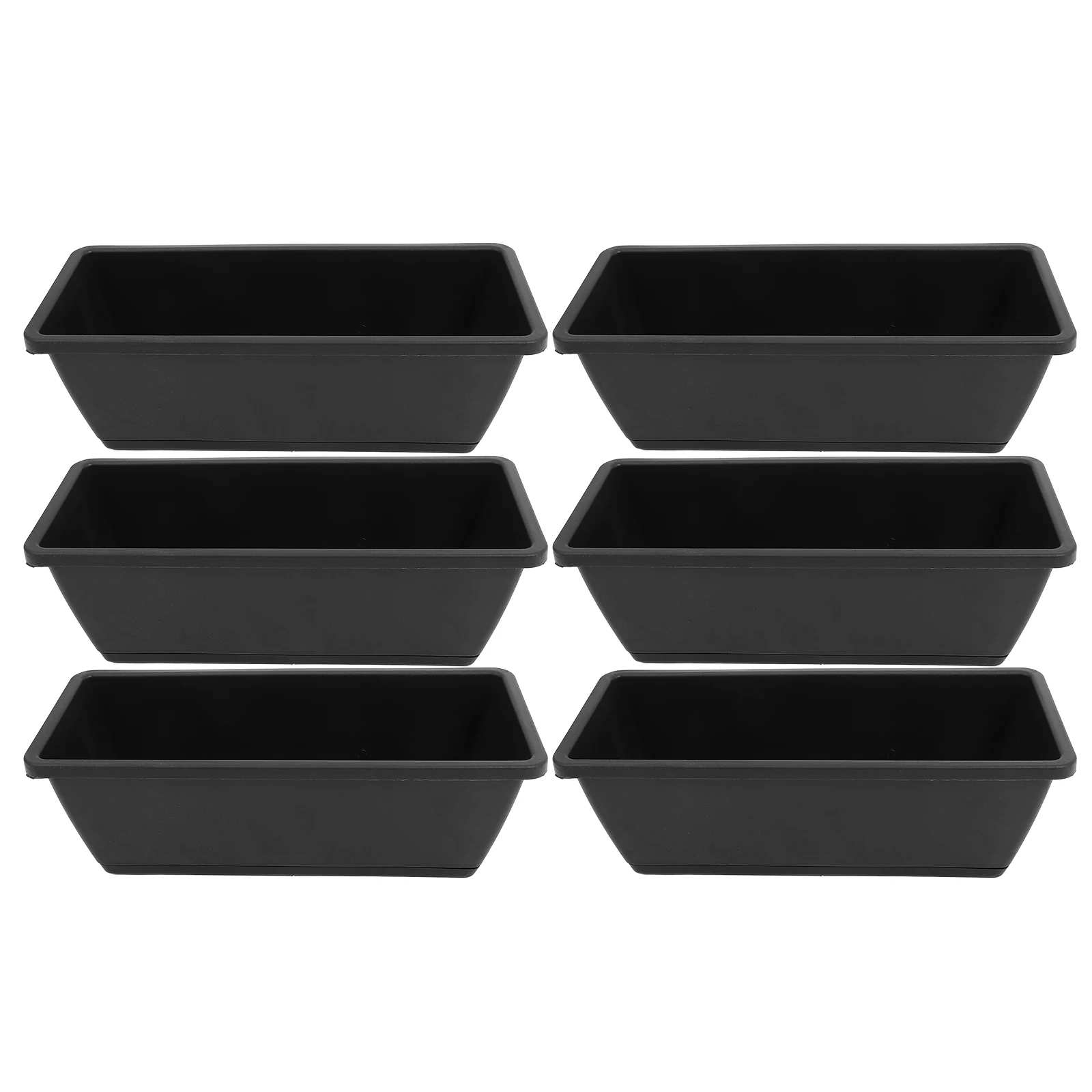 

6pcs Rectangular Planters Outdoor Flower Pots Window Boxes Garden Large Planter Boxes Balcony Patios Succulent Herb Pot Drainage