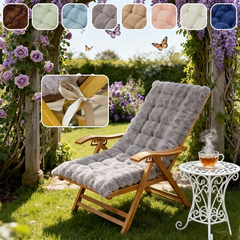 

Winter Plush Rocking Chair Cushion Non-Slip Thick Rabbit Fur Universal Size Swing Seat Cushion for Indoor Outdoor Rattan Tatami