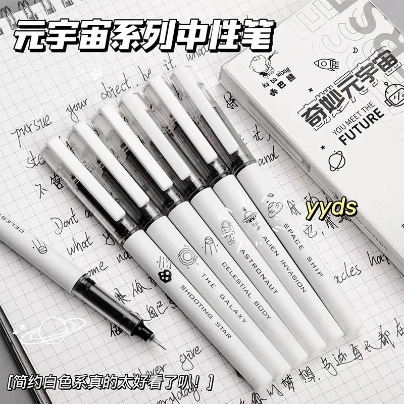

Direct liquid ball pen creative black gel pen ins high value water-based brush pen student stationery Glass pen
