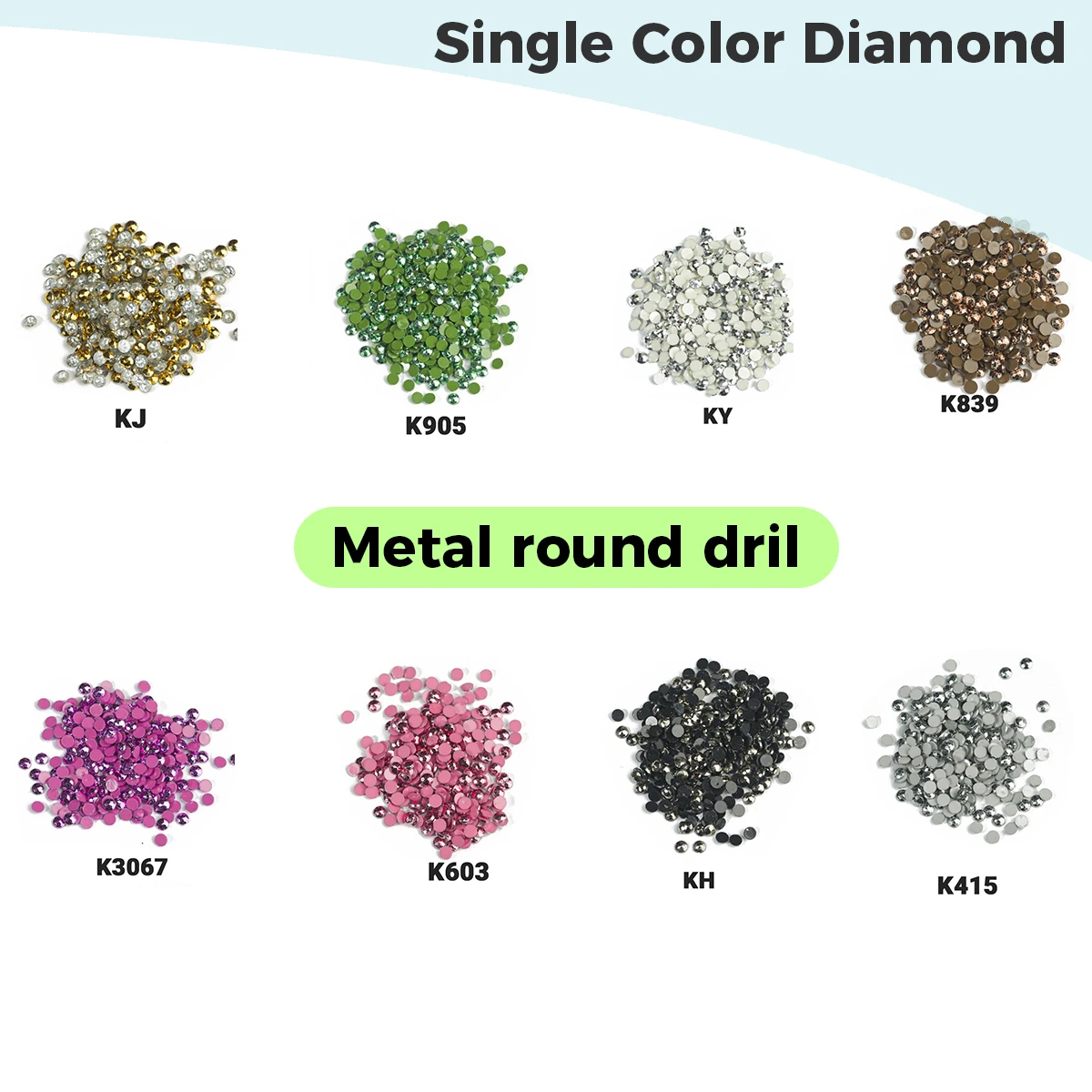 Single Color Sparkly Mosaic Beads for 5D Diamond Painting Accessories, Metallic Diamond Painting Drills Round 2.8 mm 1000 PCS