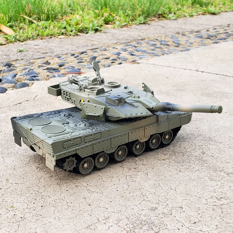 Tanque de batalla principal Leopard 2 M1A2 Abrams tipo 99 Diecasts y vehículos de juguete HuaYi 1:48 modelo militar de aleación Railed/Motor/coche/Bicicletas