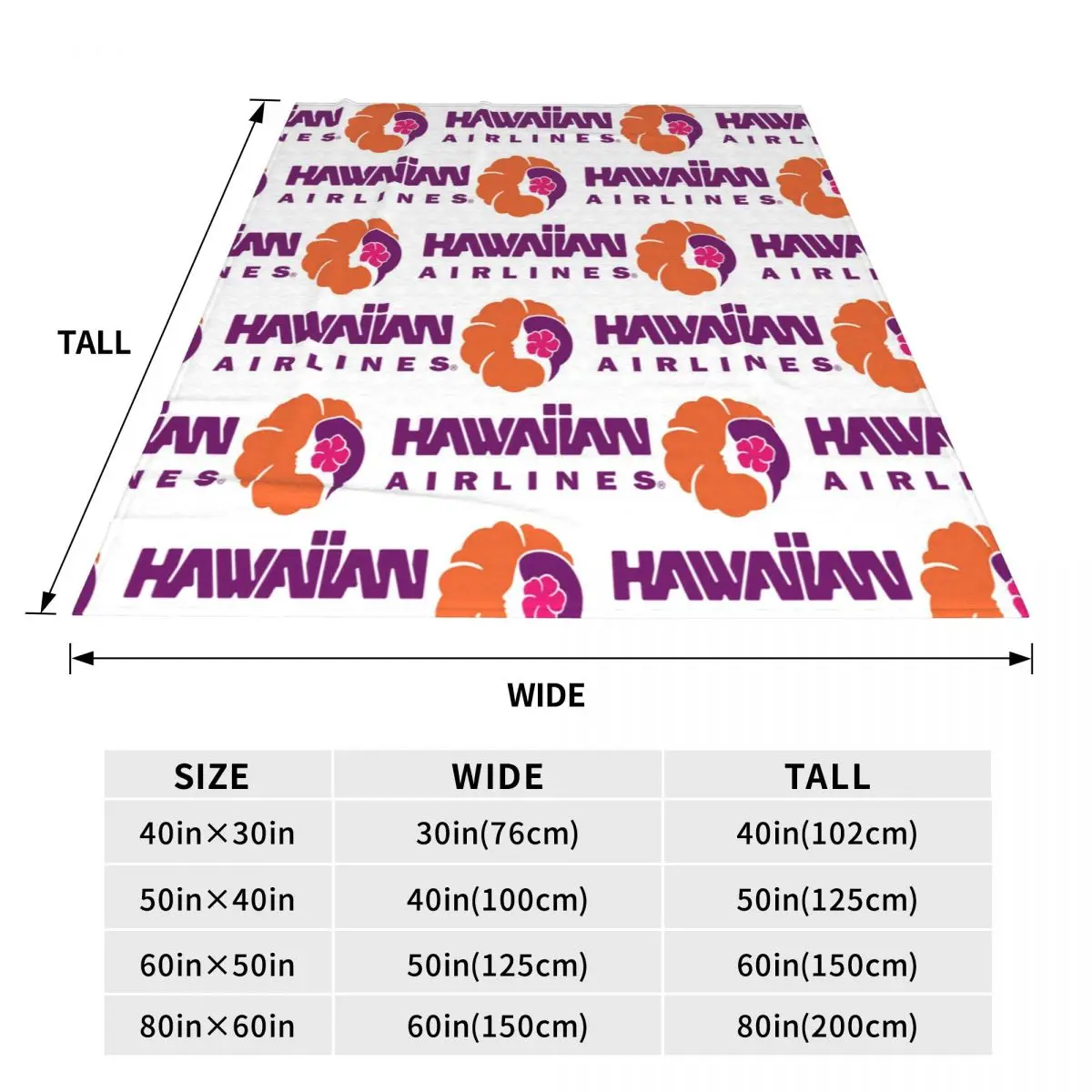 Hawaiian Airlines Blanket Flannel Sofa Throw Blanket Lightweight for Home Bedroom Office Throws Bedspread Quilt