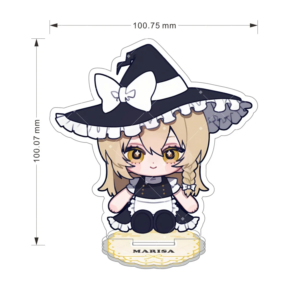 Anime Touhou Project Acrylic Stand Figure Cute Chibi Reimu Marisa Flandre Cosplay Model Plate Desk Decor Keychain Toy Fans Gift