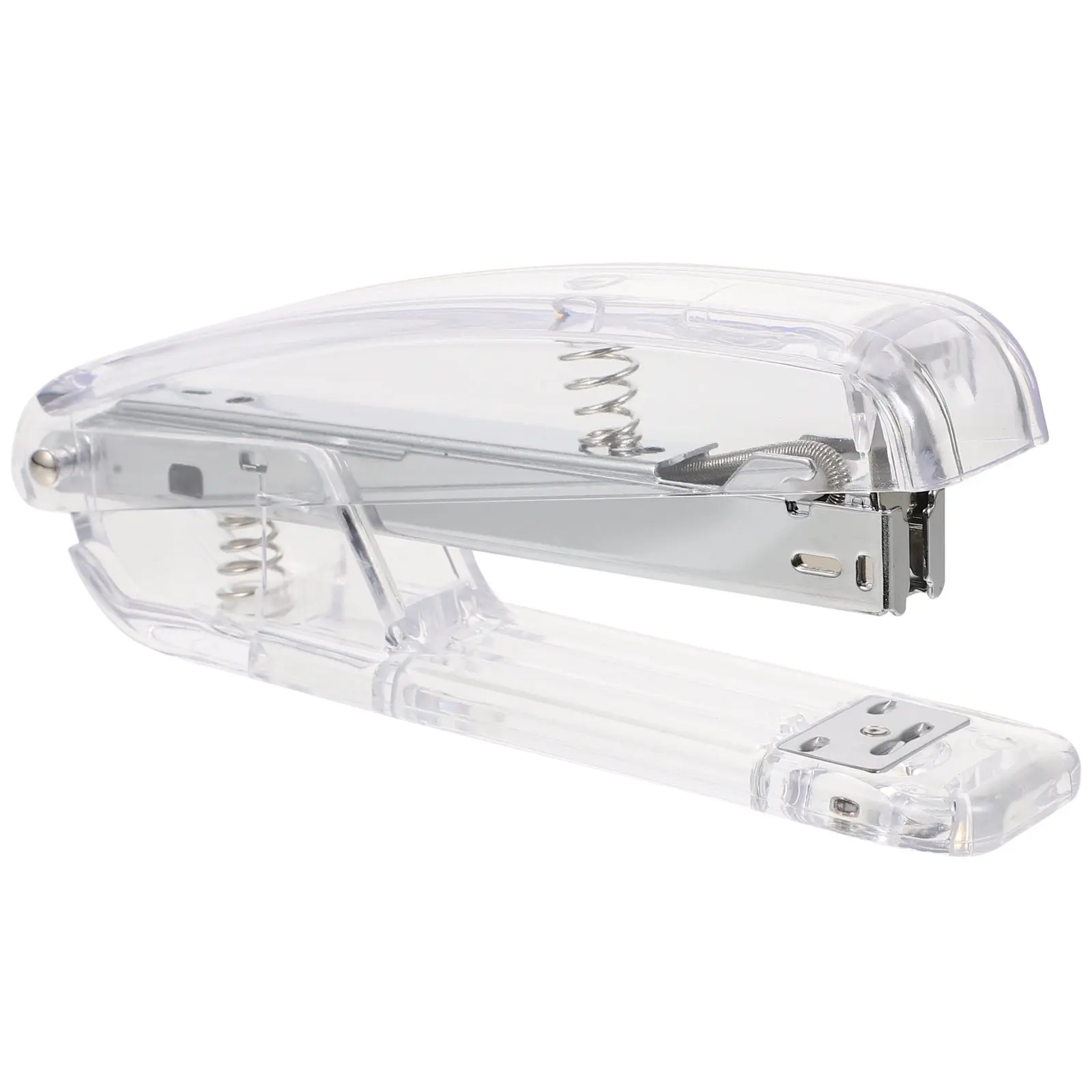 Clear Plastic Stapler Book Binding Tool Compact Stapling Device for Students Teachers Office Home