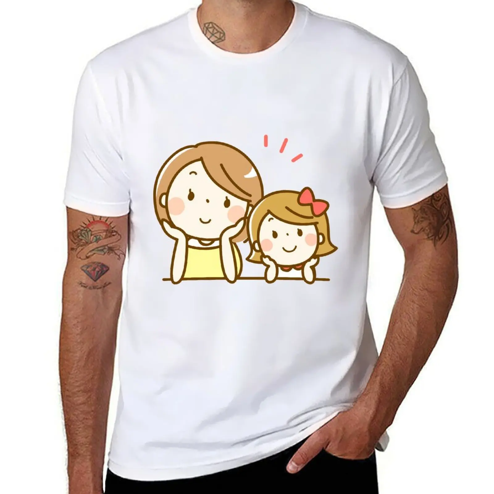 

Mother and Daughter T-Shirt man t shirt heavy cotton t shirt men 100% cotton luxury brand T-Shirt