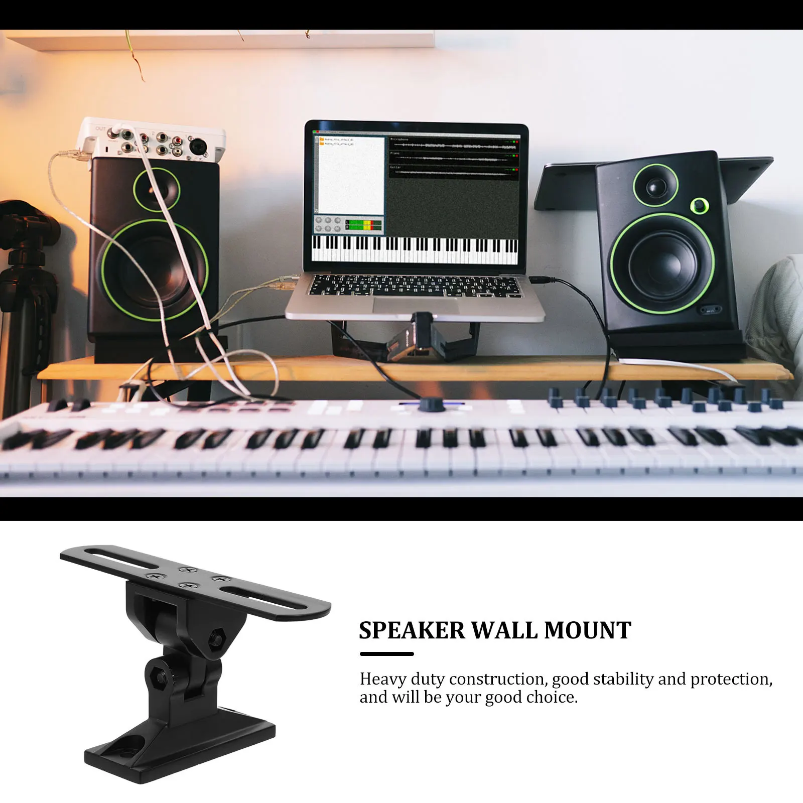 

Heavy Duty Rotating Speaker Wall Mount Bracket Zinc Alloy Steel Stable for Surround Sound Speaker Shelf Wall