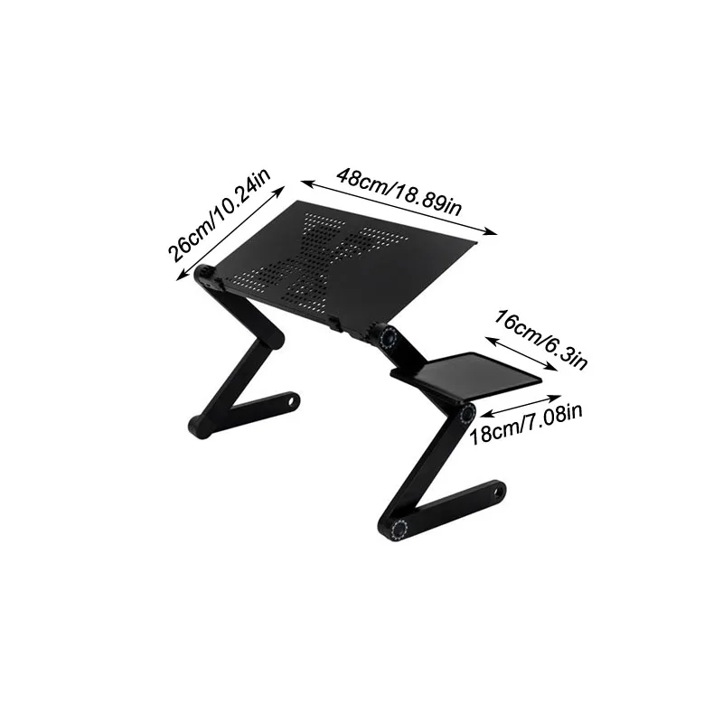 Cooling Fan Laptop Desk Portable Adjustable Foldable Computer Desks Notebook Holder Tv Bed PC Lapdesk Table Stand With Mouse Pad