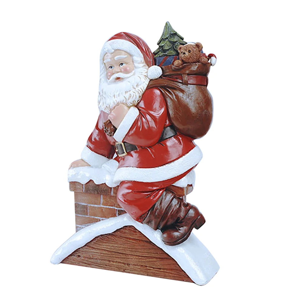 

1Pcs Santa Claus Sculpture Christmas Doll Resin Ornament Figurine Holiday New Year Hristmas Table Decoration C