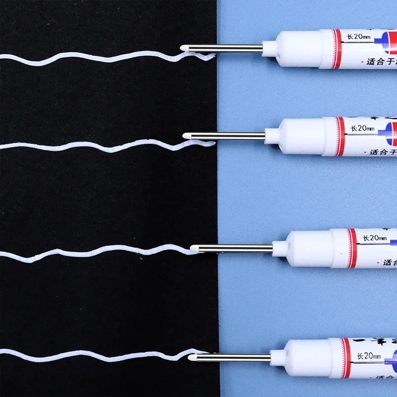 Long Headed 20mm White Marker Pens Fine Tip, Non-Toxic, Quick-Dry Alcohol Drawing, Graffiti,Wood Deep Hole for Metal, Wood image 2