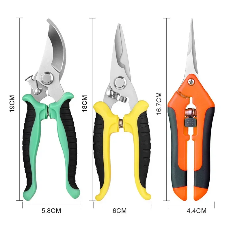 

3PCS Pruning Shears For Gardening Garden Scissors With Sharp Stainless Steel Blade Bypass Pruning Shears Set For Flowers Fruit