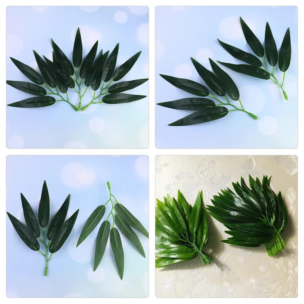 

30Pcs Premium Artificial Bamboo Leaves Set Abundant Quantity for Crafting Floral Arrangements Holiday Decor Festive Displays