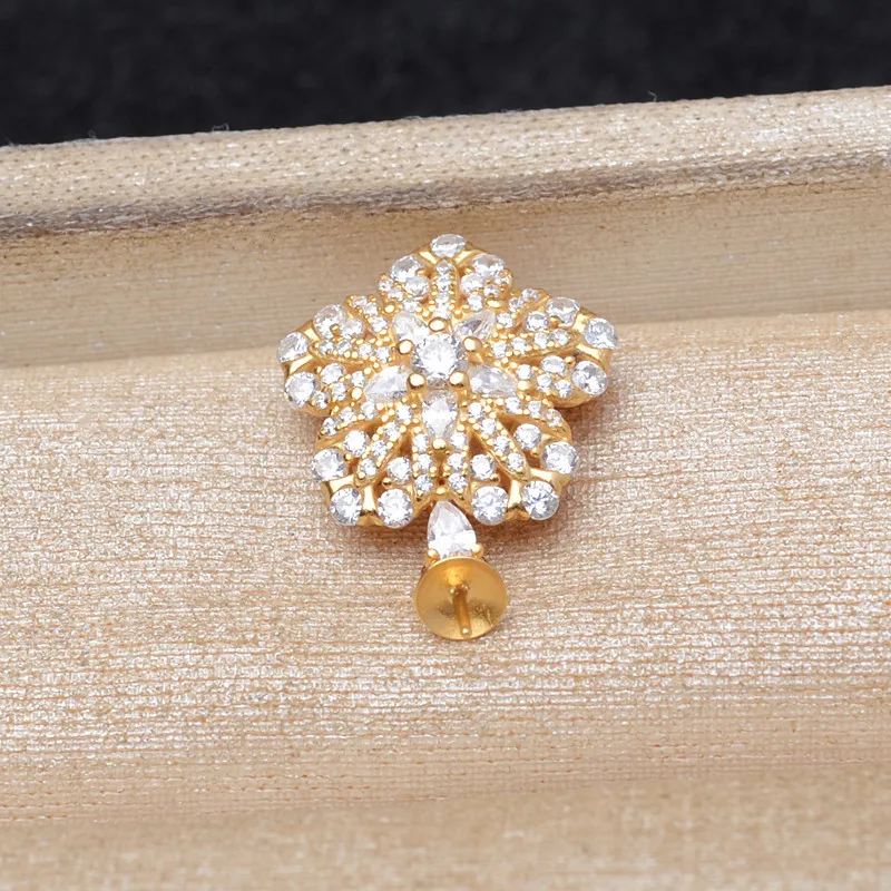 Wholesale S925 Sterling Silver Pendant Mounts Base Findings Settings Mountings Jewelry Fittings for 10-14mm Pearls 3pcs/lot
