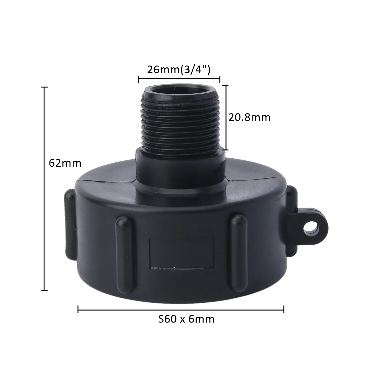 1000 Liter IBC Tank Adapter S60 x 1/2" 3/4' 1" 1.5 2" S100 Thread Connector Ton Barrel Joints IBC Tank Fitting
