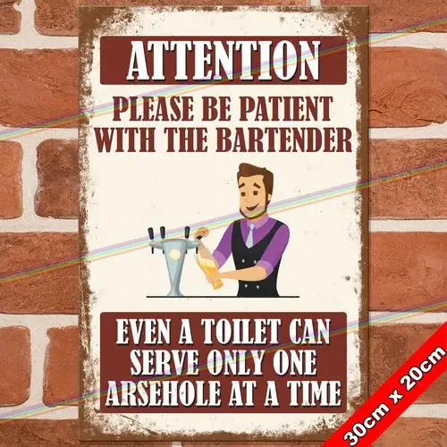 BE PATIENT 30cm Metal Signs Mancave Shed Bar Pub Garage Gift Funny Tin Sign UK --Tin Sign