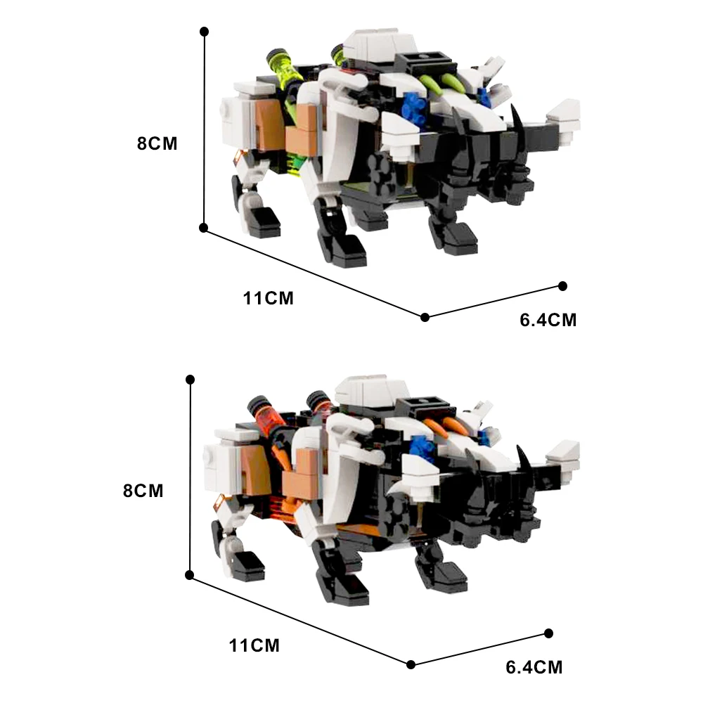 Gobricks MOC Fire and Acid Bristlebacks Model From Horizon Forbidden West Bricks Building Blocks Set DIY Assemble Toys For Gift