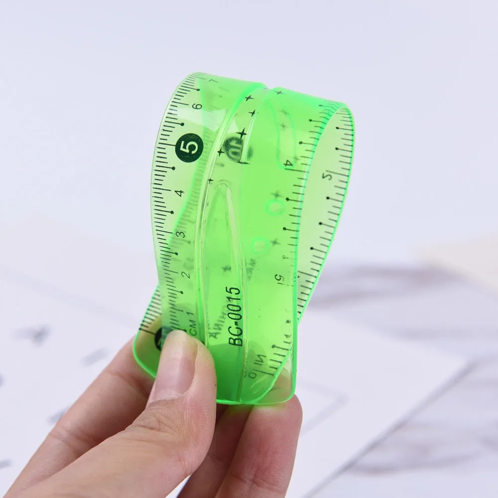 High Quality Plastic Flexible Ruler Tape Measure 15cm Centimeters and Inches Ruler Straight Ruler Office School Supplies