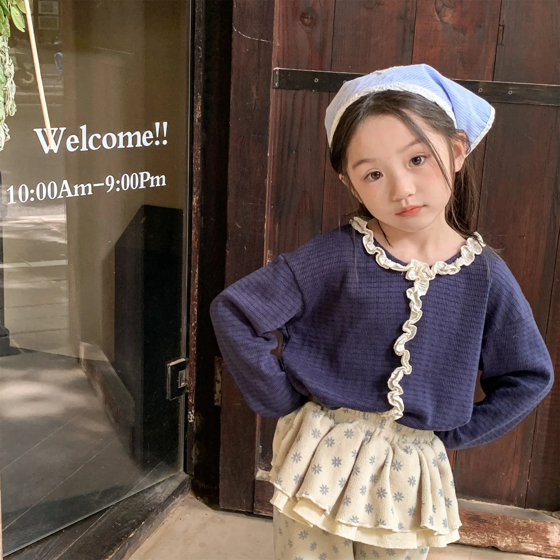 

2025 Autumn New Children Long Sleeve T Shirts Cotton Girls Cute Lace Bottoming Shirts Solid Baby Versatile Tops Kids Clothes