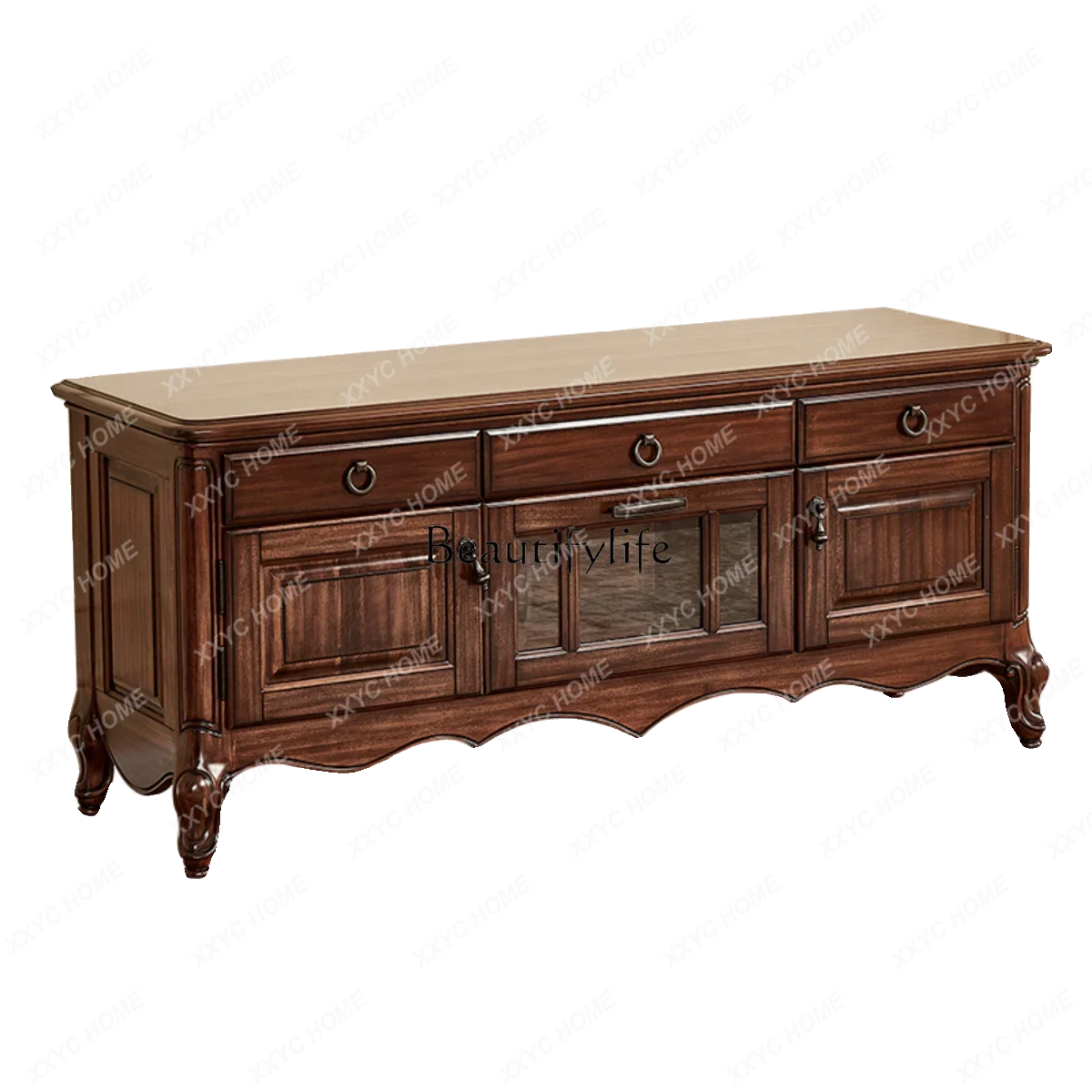 NN  solid wood TV cabinet all solid wood black walnut bedroom 1.5 meters high