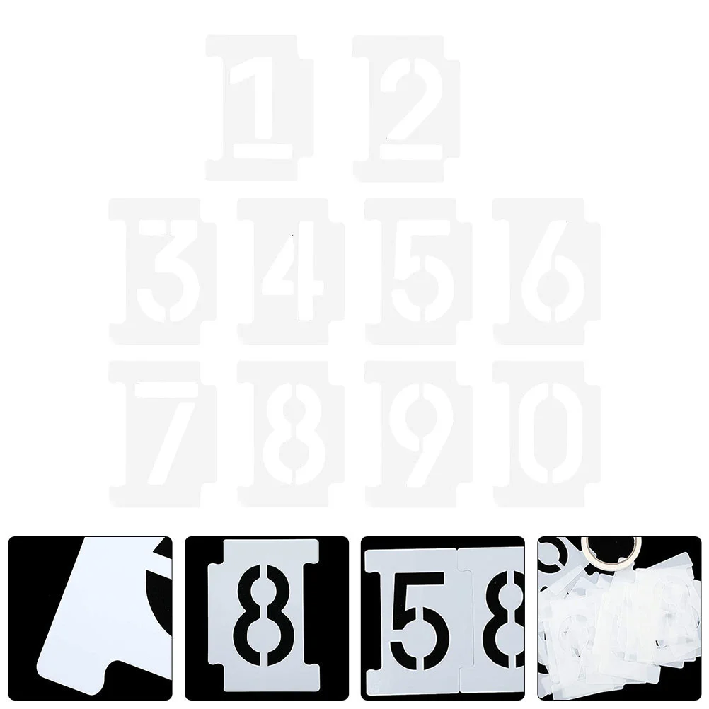 2 Sets Spray Paint Hollow Numbers Letter Molds The Pet Stencils for Address Painting