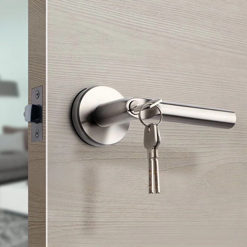 

American 304 Stainless Steel Handle Lock, Indoor Wooden Door Door Silent Lock, Bathroom Fire Door Handle Single Tongue Lock