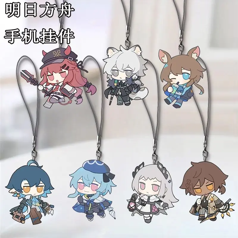 5Pcs NEW Arknights lycoris Red Bean Shuiyue Mobile Phone Lanyard Chain Phone Case Pendant Cute Acrylic Keychains Lolita Pendant