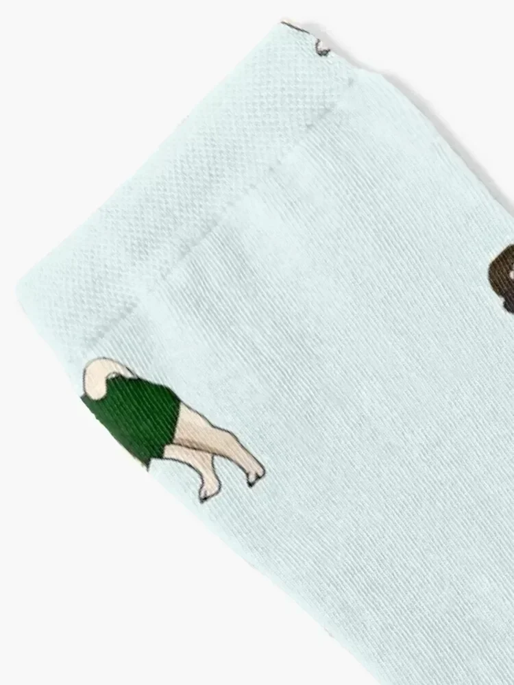 Pug with a Ponytail Socks floral Rugby hiking Christmas Luxury Woman Socks Men's