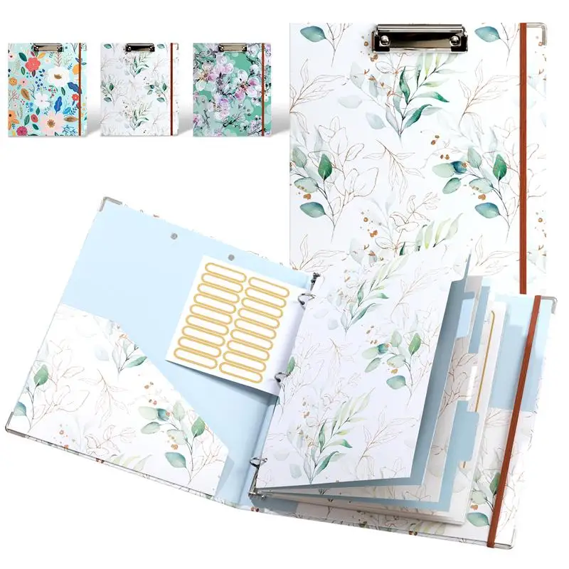 

Органайзер для переплета формата А4, 3 кольца, с разделителями и карманами на 5 планшетов, папка для портфеля с низким профилем для офиса, школы