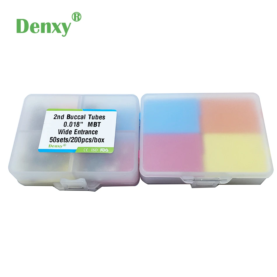 DENXY Dental Kieferorthopädische Bukkalröhrchen mit Netzbasis, breiter Eingang, 1./2. Molaren, 018/022 Bukkalröhrchen, 200 Stück/Box, klebbar – Detail 5