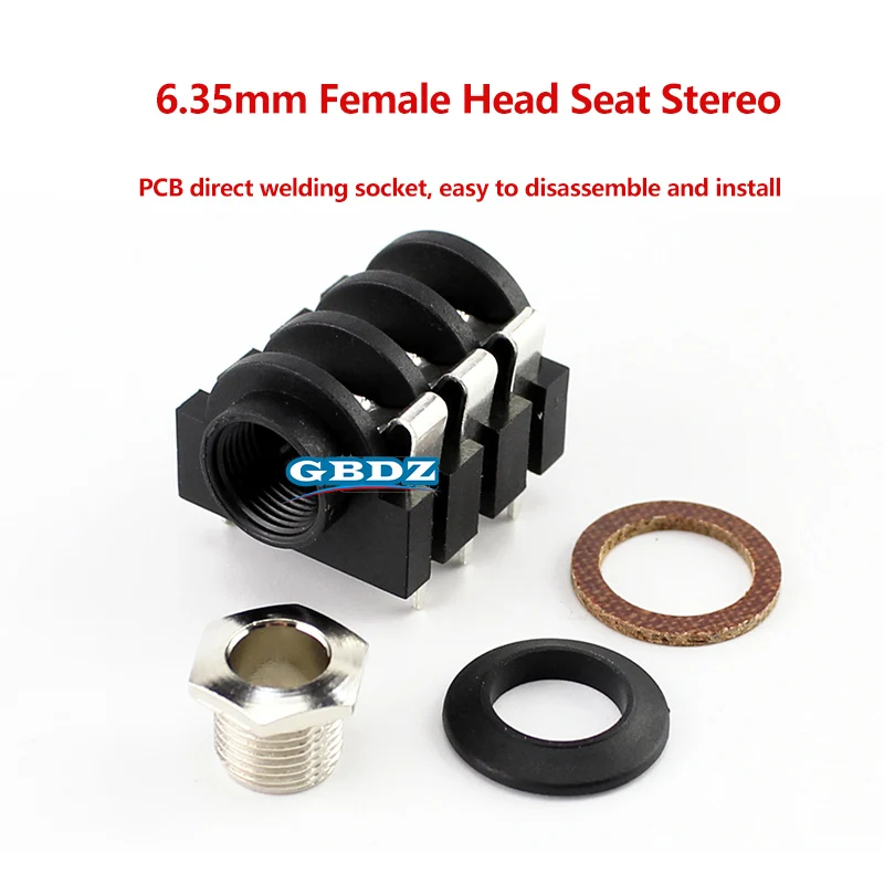 TRS Stereo Große Drei Kern 6,35mm Metall Buchse Audio Panel Montage Stecker 1/4 TRS PCB Direkte Löten Buchse NYS215 – Detail 7