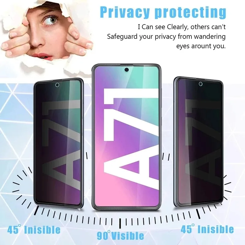 Privacy Screen Protector Tempered Glass for Samsung Galaxy A13 A53 A52 A12 A33 A32 A51 A52S A73 A72 A22 M51 A54 M52 S10E S20FE