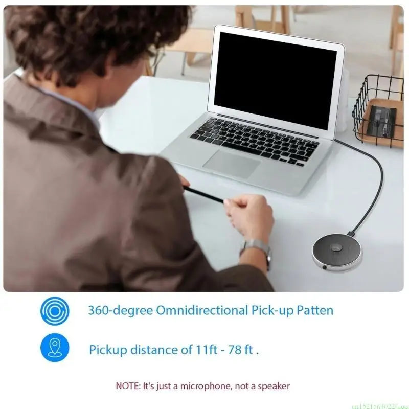 T8WC USB Conference Microphone Omnidirectional Mic for PC and Laptop Teleconferencing