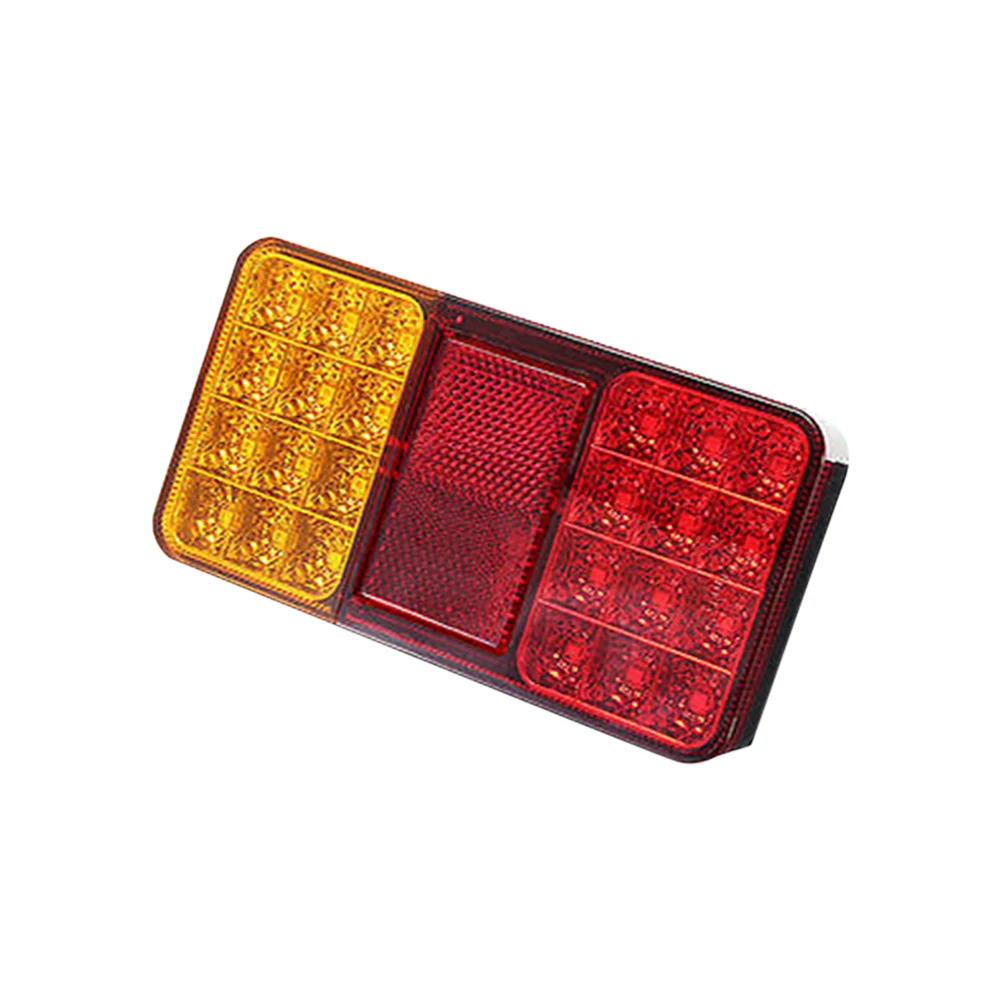 12-24V Yellow+Red LED Tail Light Car Truck Trailer Boat Waterproof LED Tail Lights Stop Warning Indicator Lamps Accessories