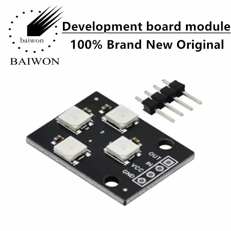 4-digit electronic building block WS2812B serial 5050 full-color LED flow light module