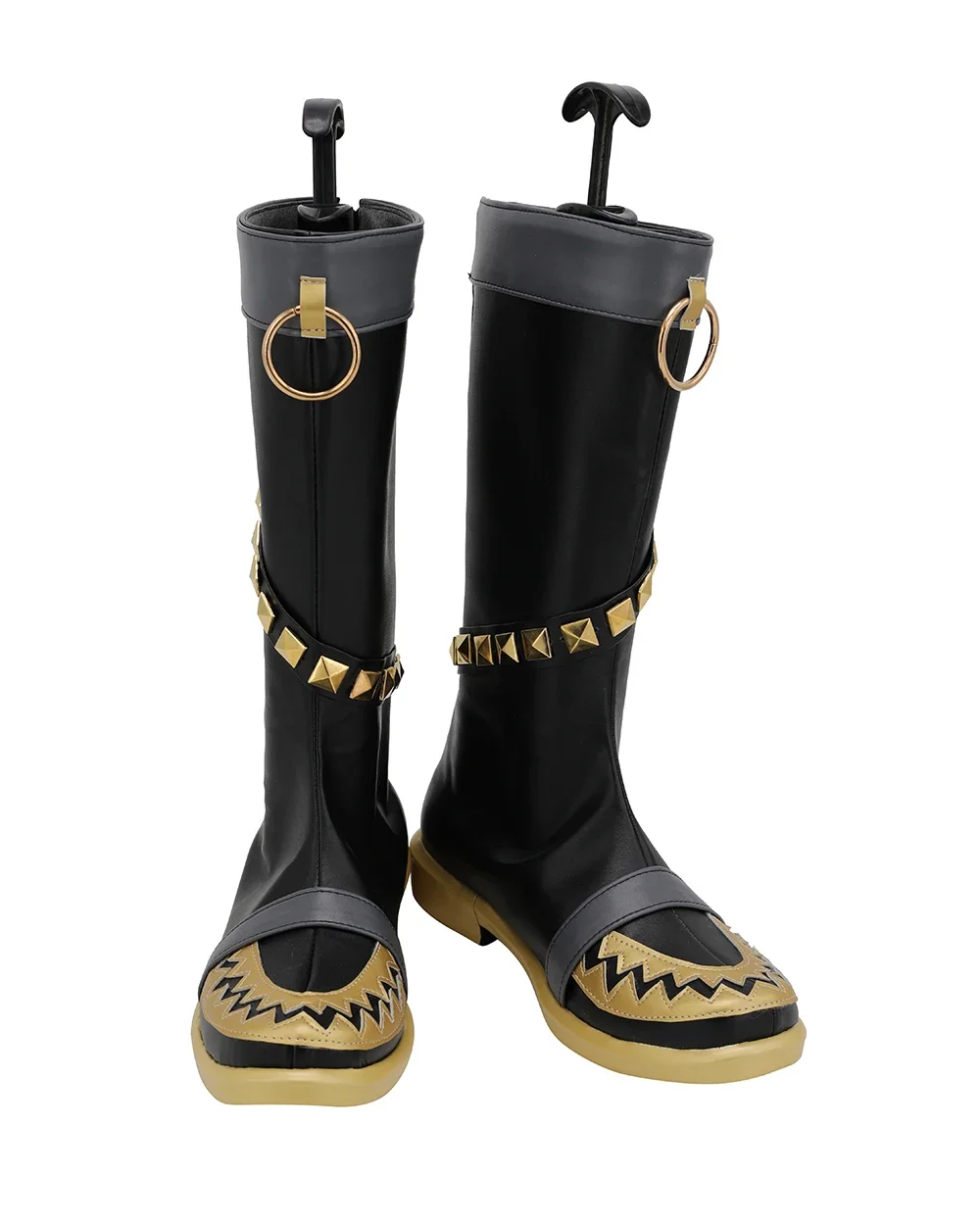 Halloween Portgas D. ZanCosplay-Bottes en cuir noir sur mesure, chaussures unisexes, n'importe quelle taille