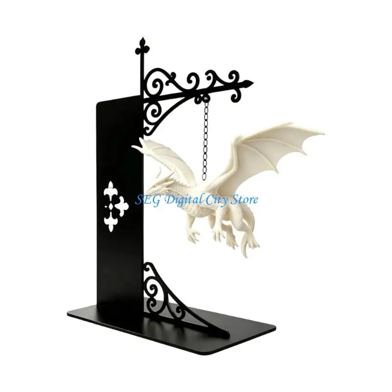 U75B Open Side Desk File Rack with Metal Frame and Hanging Charm for Home Office Books, File, and Document Storage