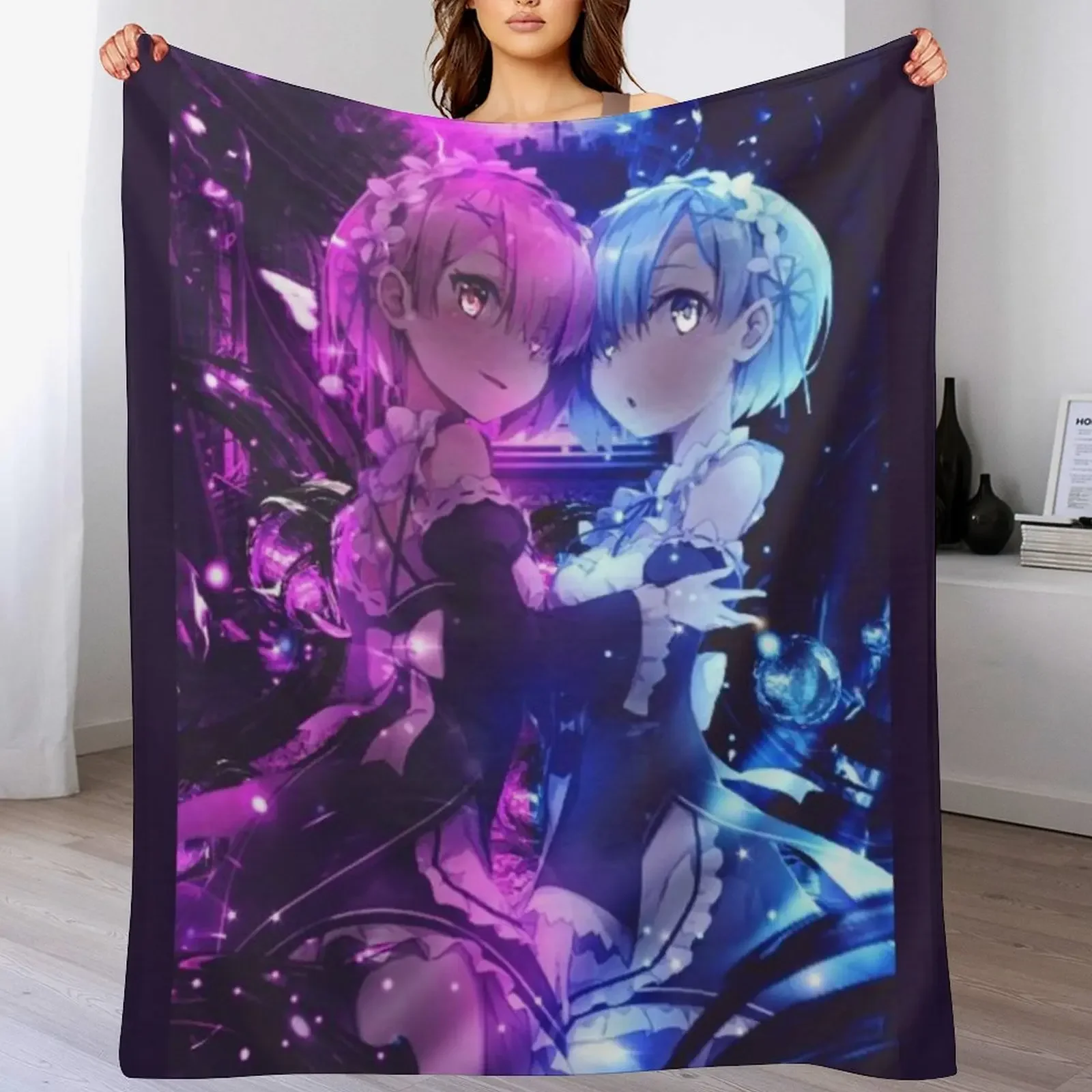 

Rem And Ram Throw Blanket Ultra Plush Cozy Blanket for Napping Sleeping