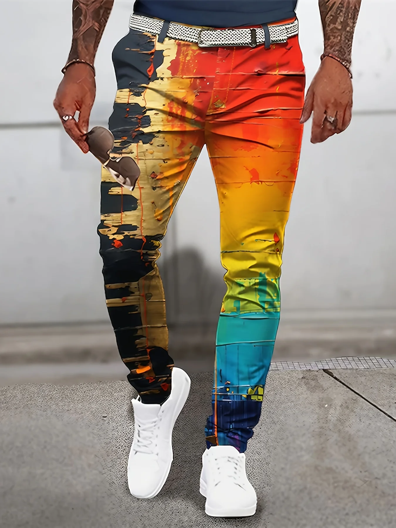 

New Arrivals Men's Slim-Fit Casual Trousers Printed Slim-Fit Pants With Pockets Premium Quality Selection for Everyday Style