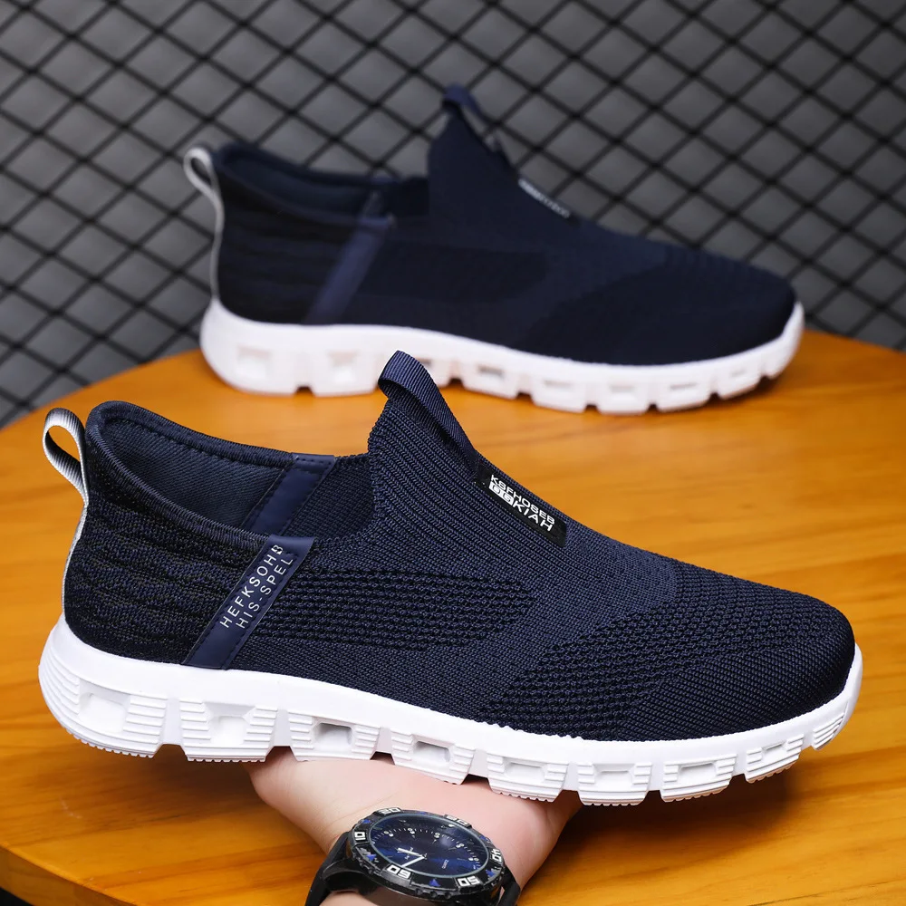 Sneakers Men Summer Casual Shoes Men Mesh Breathable Outdoor Non Slip Soft Sports Shoes Slip on Sneaker for Men Plus Size