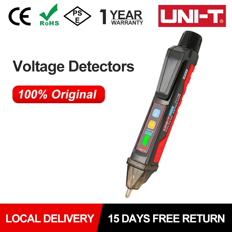 Medidor de voltagem elétrica, ut12e ut12m 24-1000v, caneta de teste sem contato, voltímetro e detector de voltagem elétrica