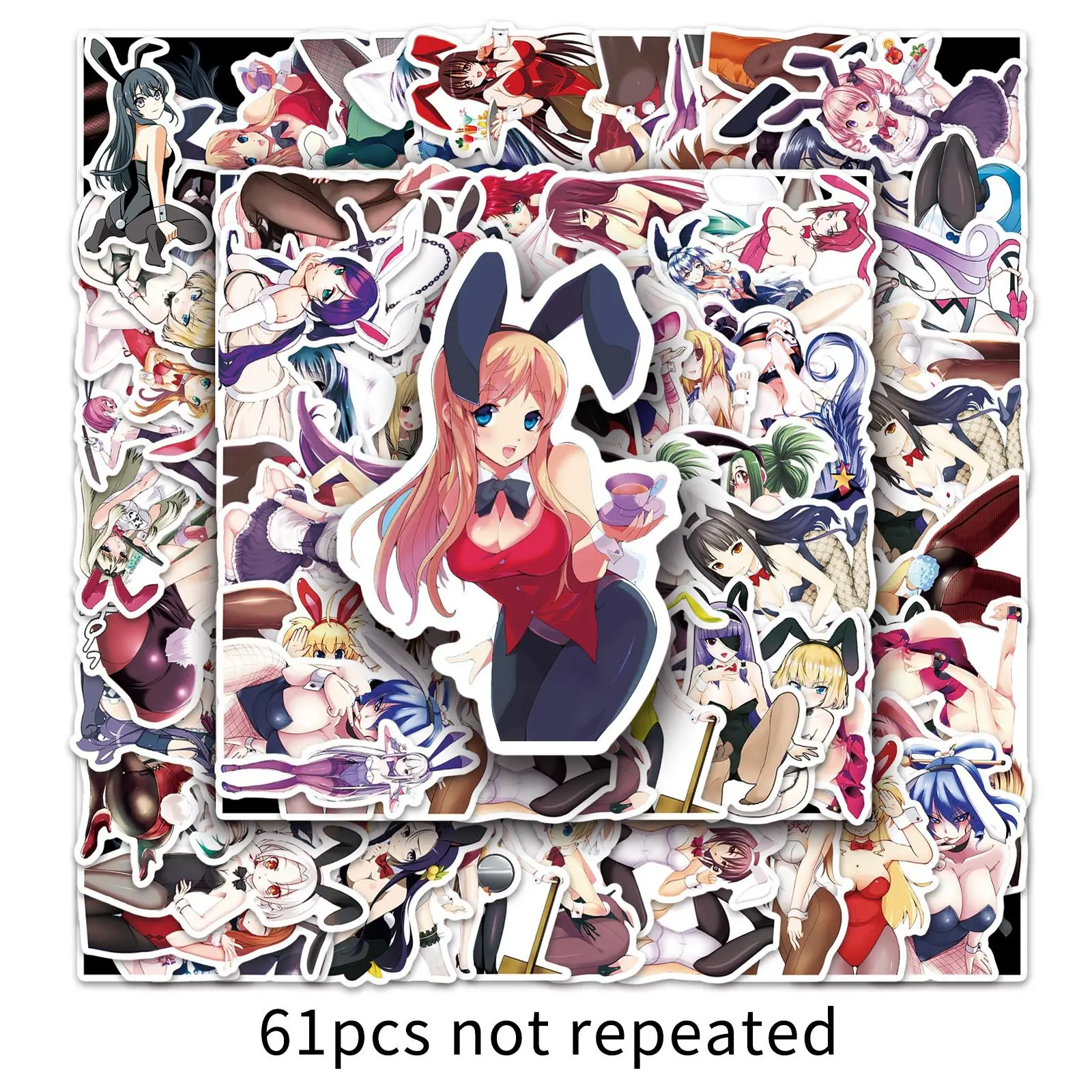 61PCS Hentai Anime Sexy Girls Stickers For Adult DIY Laptop Luggage Motorcycle Car Waifu Stickers Graffiti Decals Toy Gift