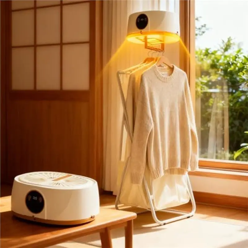 مجفف ملابس محمول A65Z مع قابل للطي تلقائيًا، آلة تجفيف سريعة لاسلكية بدون استخدام اليدين للمنزل والسفر والشقق