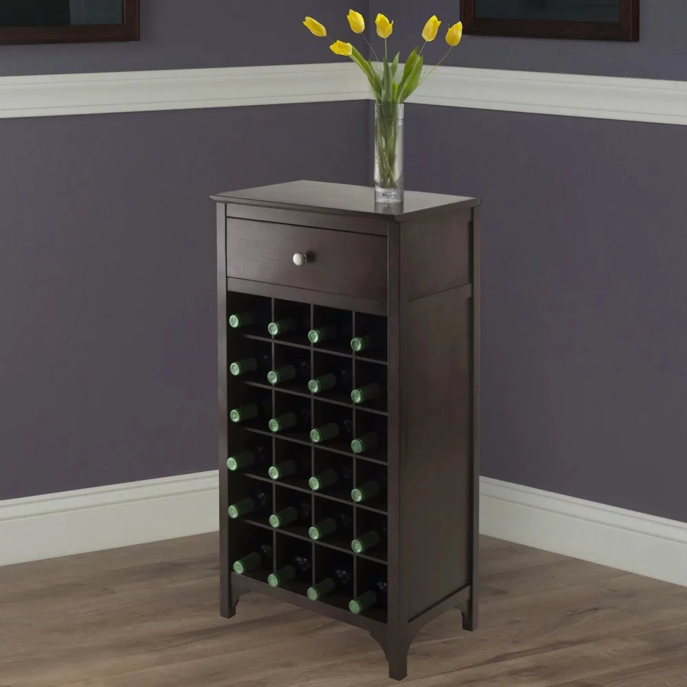 Winsome Trading 92738 Ancona Modular Wine Cabinet with One Drawer & 24-Bottle 2023