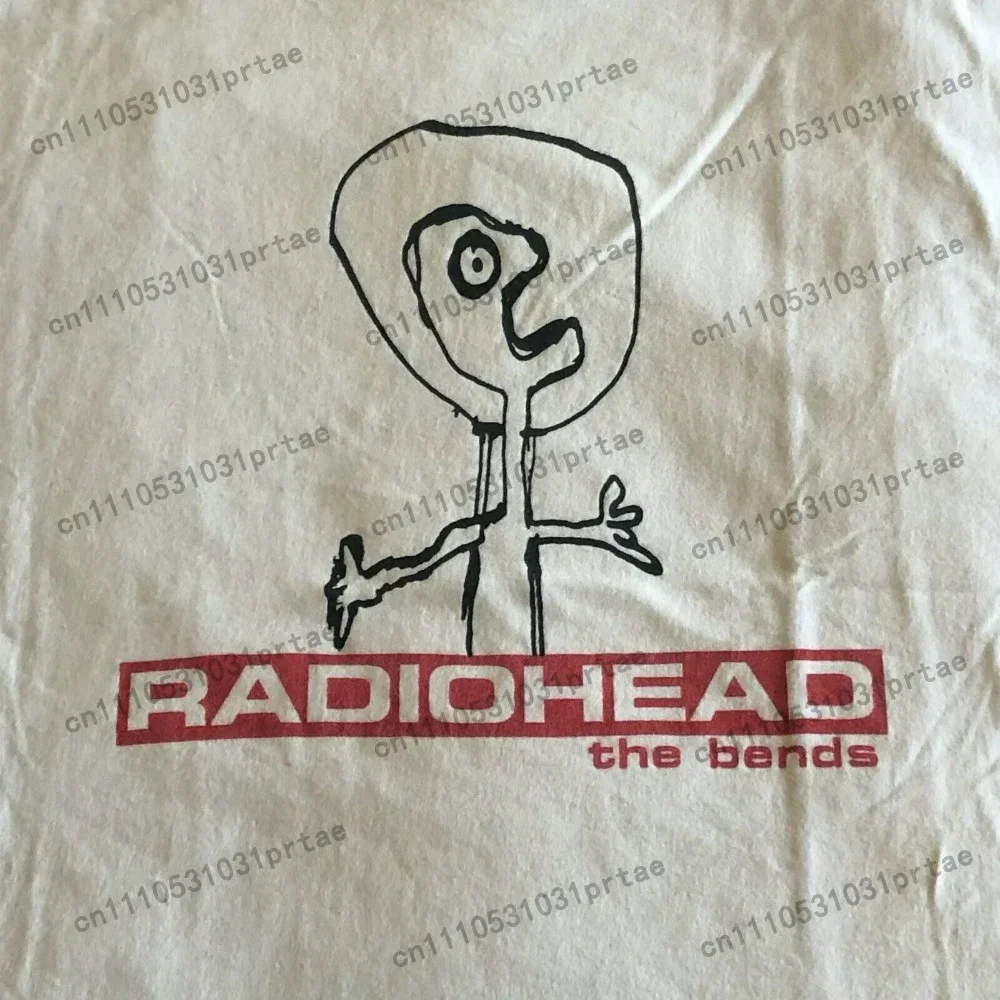 New Cotton Print Super Elastic Casual RADIOHEAD THE BENDS Vintage Unisex T-shirt Casual Print Round Neck Loose Oversize T-shirt
