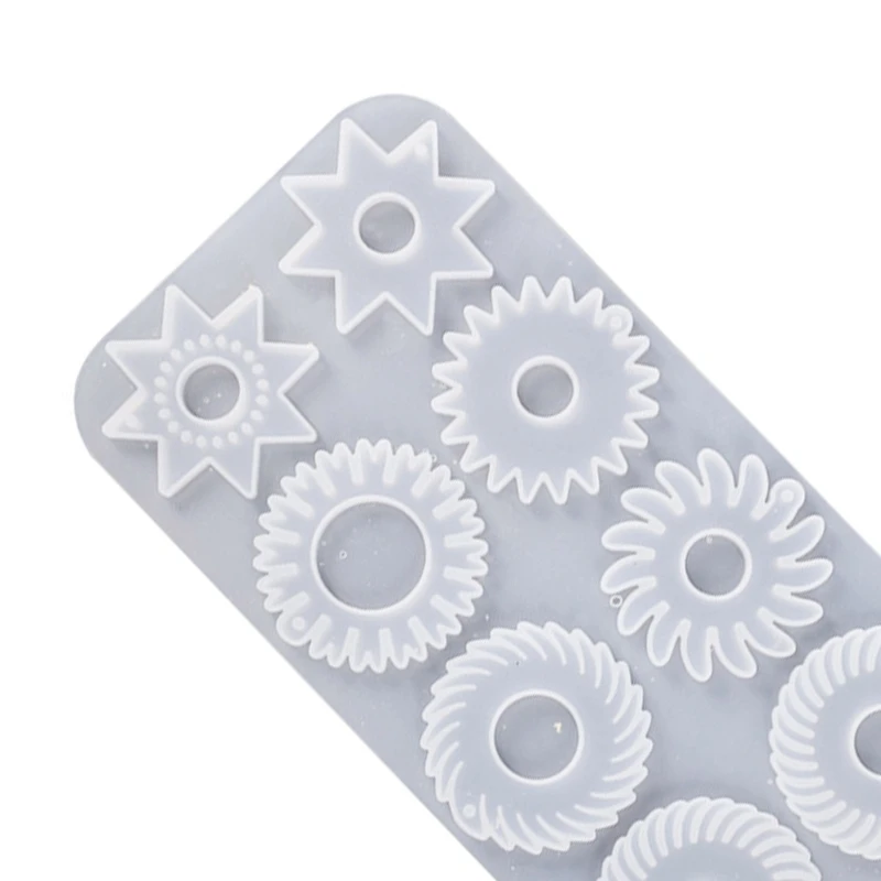 Gears Resin Mold Jewelry Casting Molds,Silicone Pendant Resin Molds with Hole